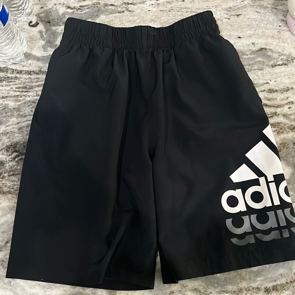 Black Adidas boys youth shorts